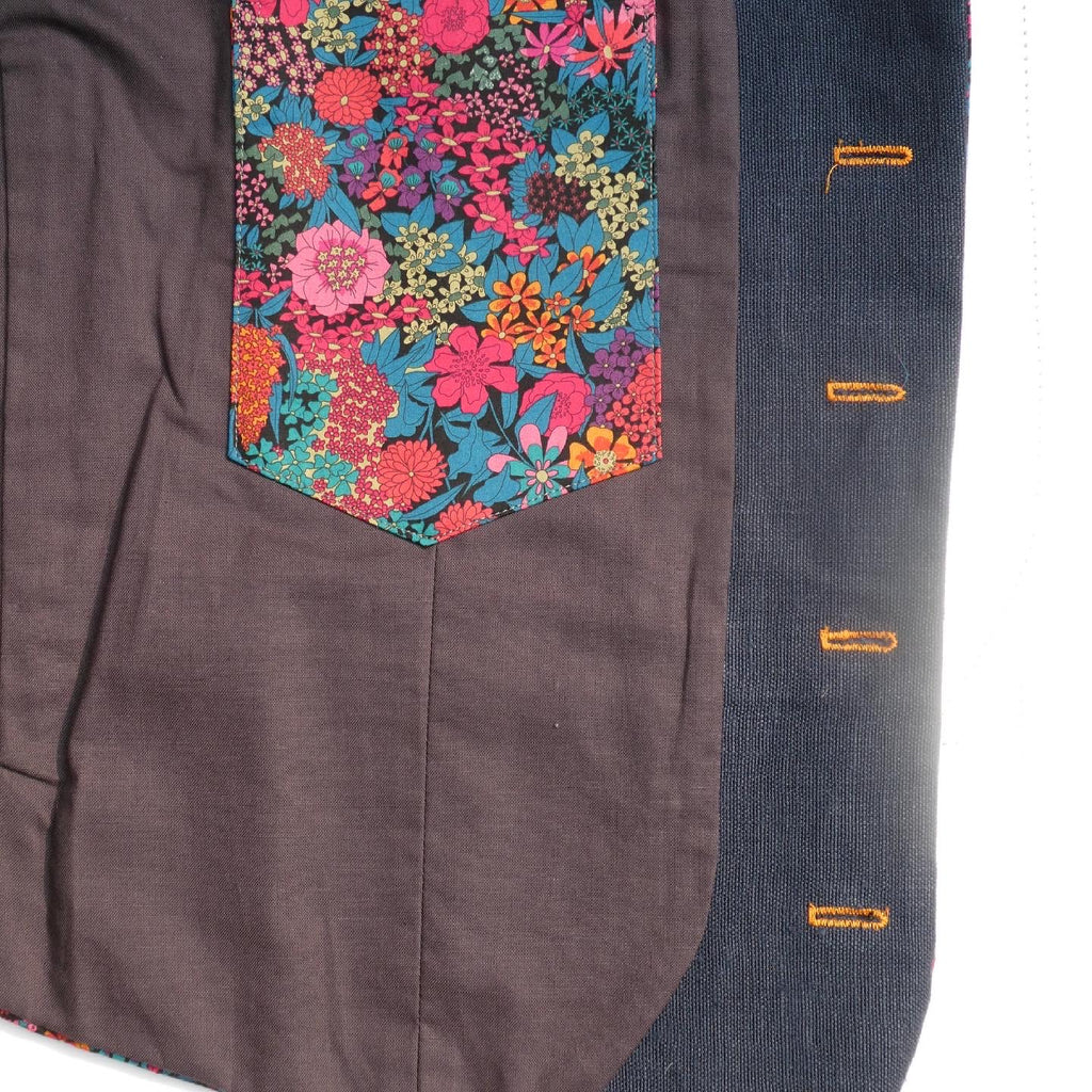 Vest ~ Picasso red flowered print