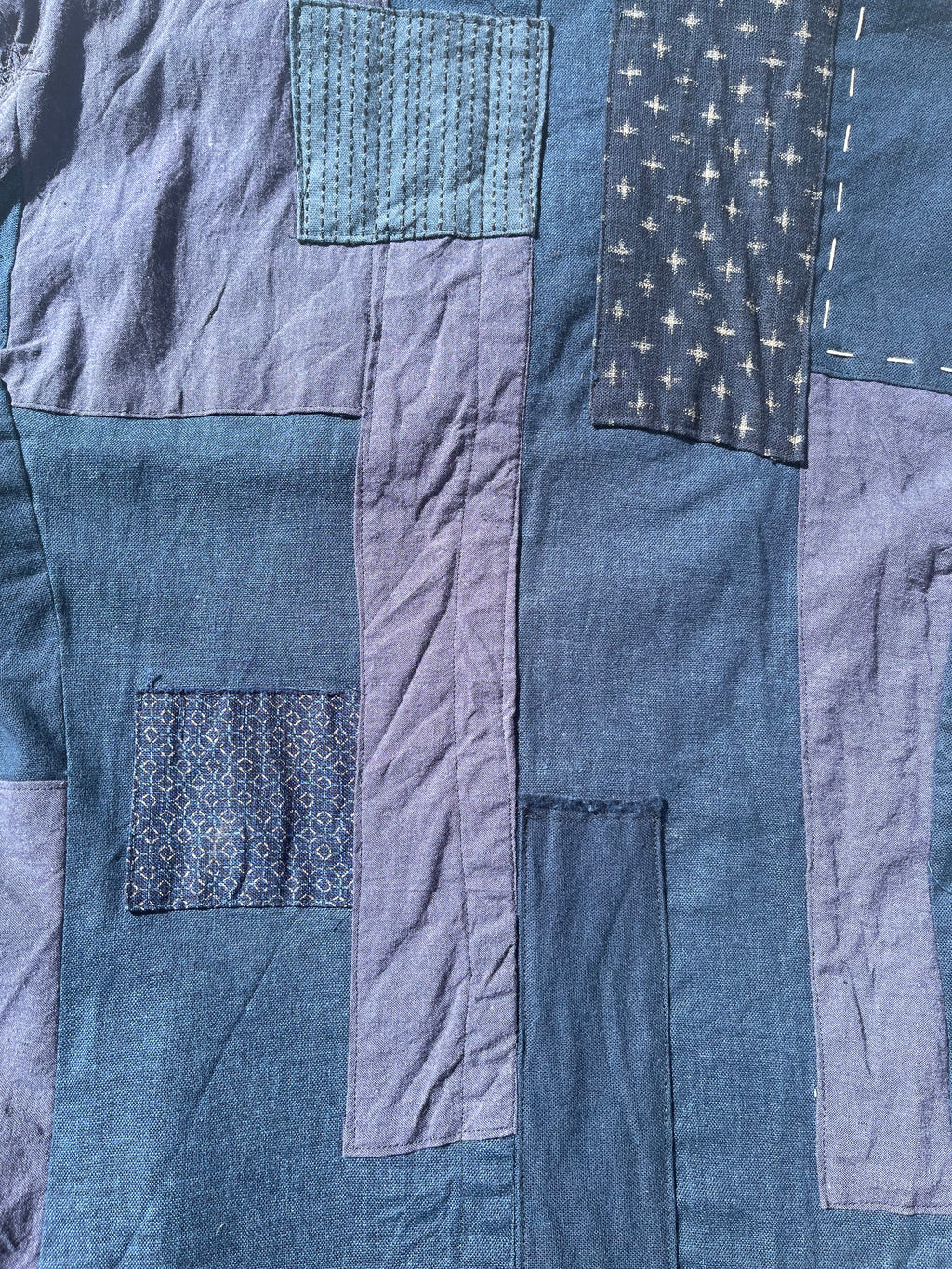 Boro sashiko jacket ~ Hokusai blue