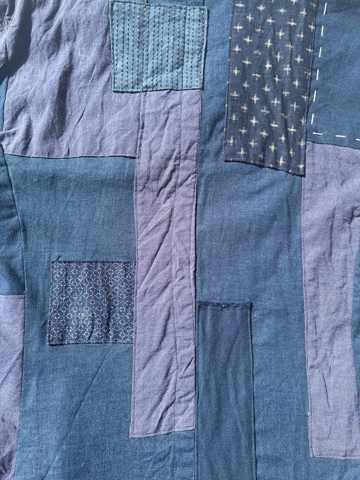 Boro sashiko jacket ~ Hokusai blue