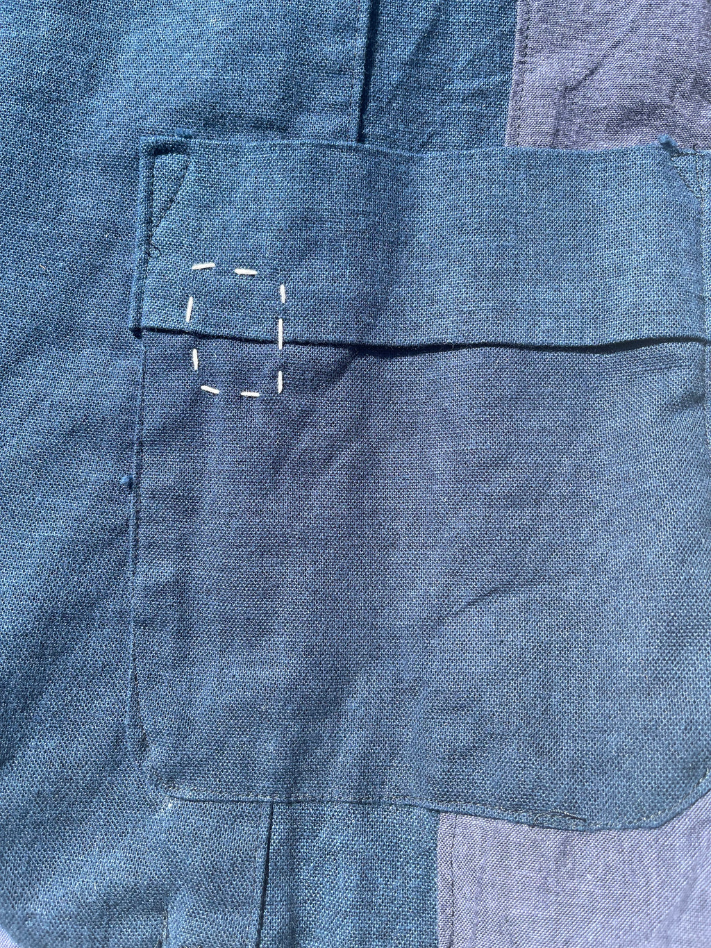 Boro sashiko jacket ~ Hokusai blue