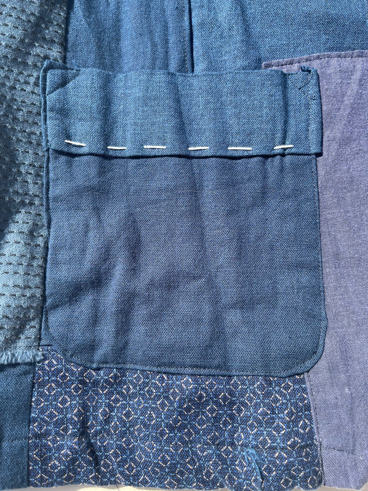 Boro sashiko jacket ~ Hokusai blue