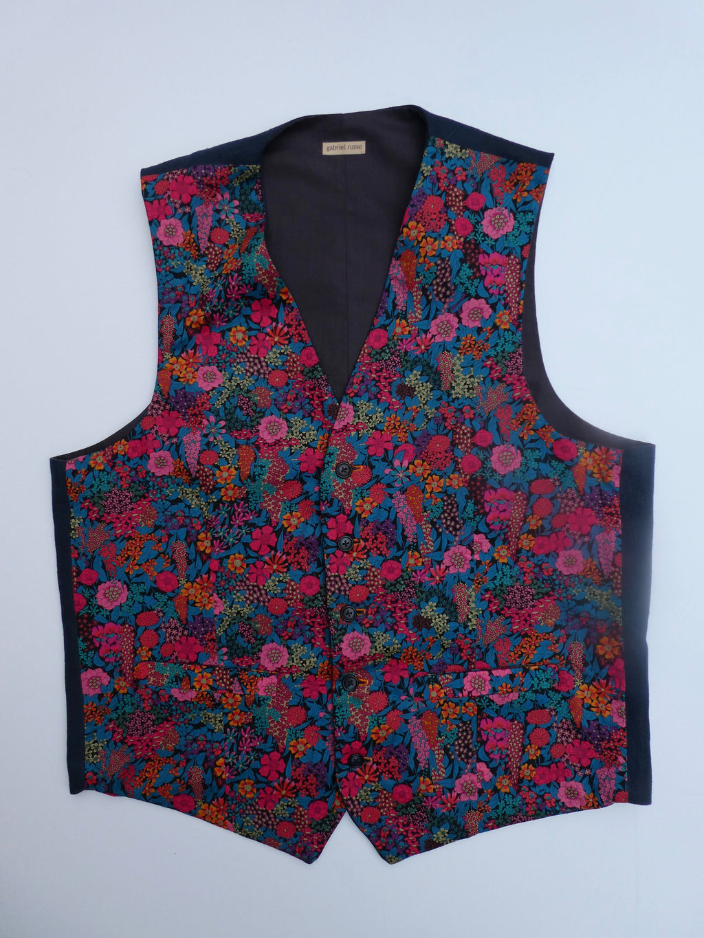 Vest ~ Picasso red flowered print