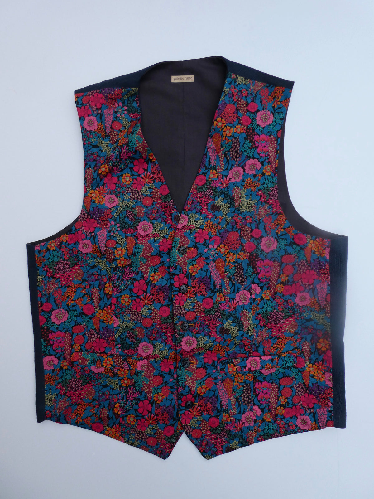 Vest ~ Picasso red flowered print