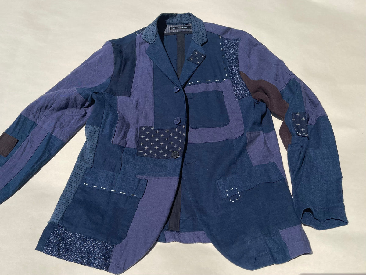 Boro sashiko jacket ~ Hokusai blue